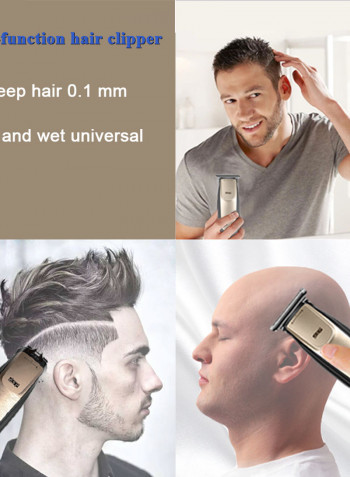 USB Charging Hair Cutting Kit with Guide Comb Grooming Kit Low Noise Gold 24.7 x 8.3 x 18.7cm