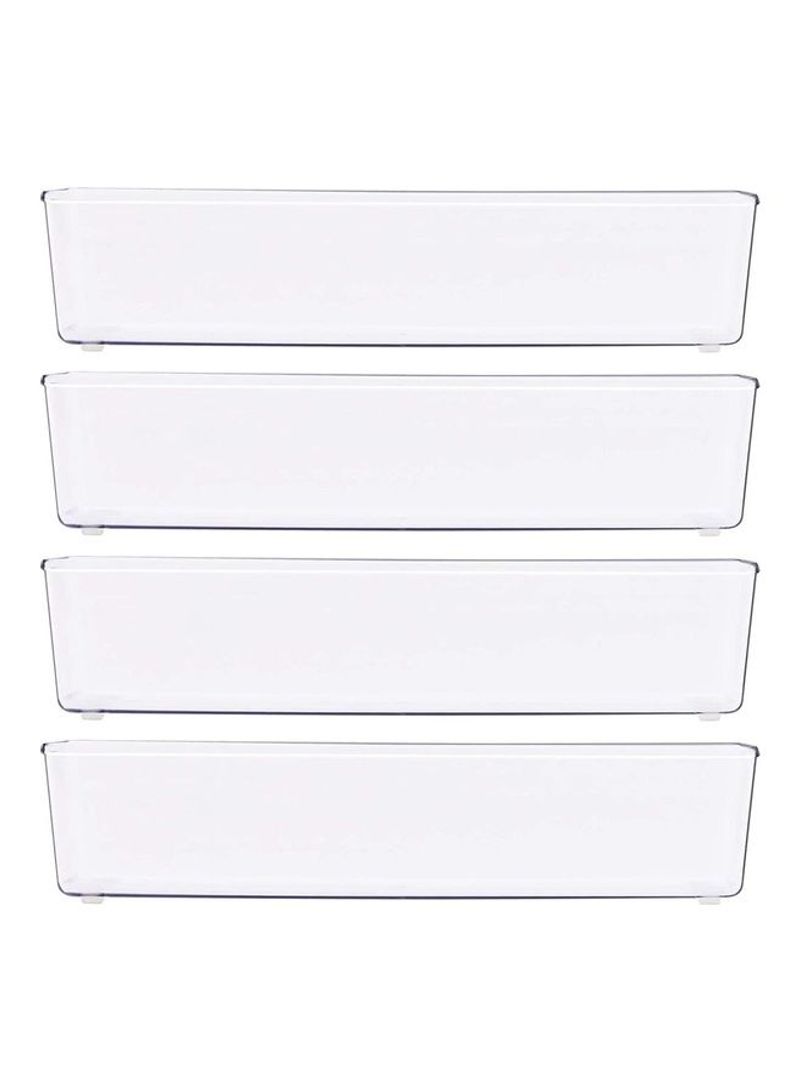 4 Pack Plastic Drawer Organizers Clear