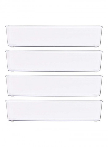 4 Pack Plastic Drawer Organizers Clear