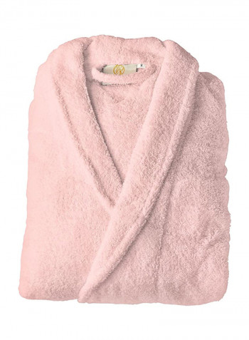 Cotton Bath Robe With Pocket Pink 2XL