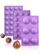 Hot chocolate bomb mold chocolate ball mold Chocolate Chip Rectangular Mousse Desert Biscuit Stick Bread Baking DIY Silicone Mold (3 rounds) multicolour one sizecm