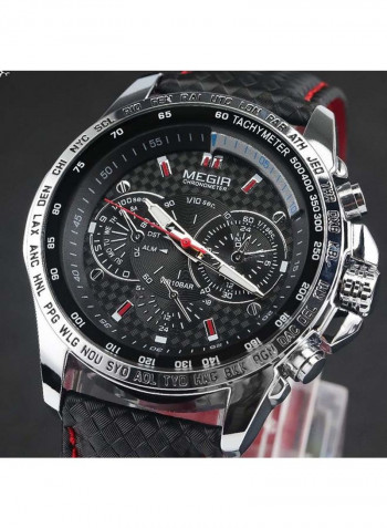 Men's Leather Analog Wrist Watch M-1010-22