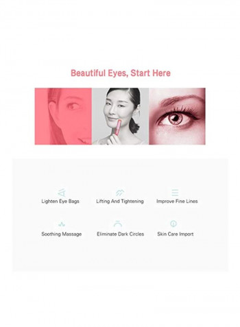 Eye Massager for Dark Circles Pink/White