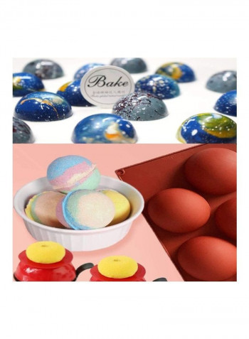 2 Pack Hot Chocolate Bomb Molds Semi Sphere 6 Holes Silicone Mold for Baking Cake DIY, Candy, Pudding, Jelly Moulds multicolour