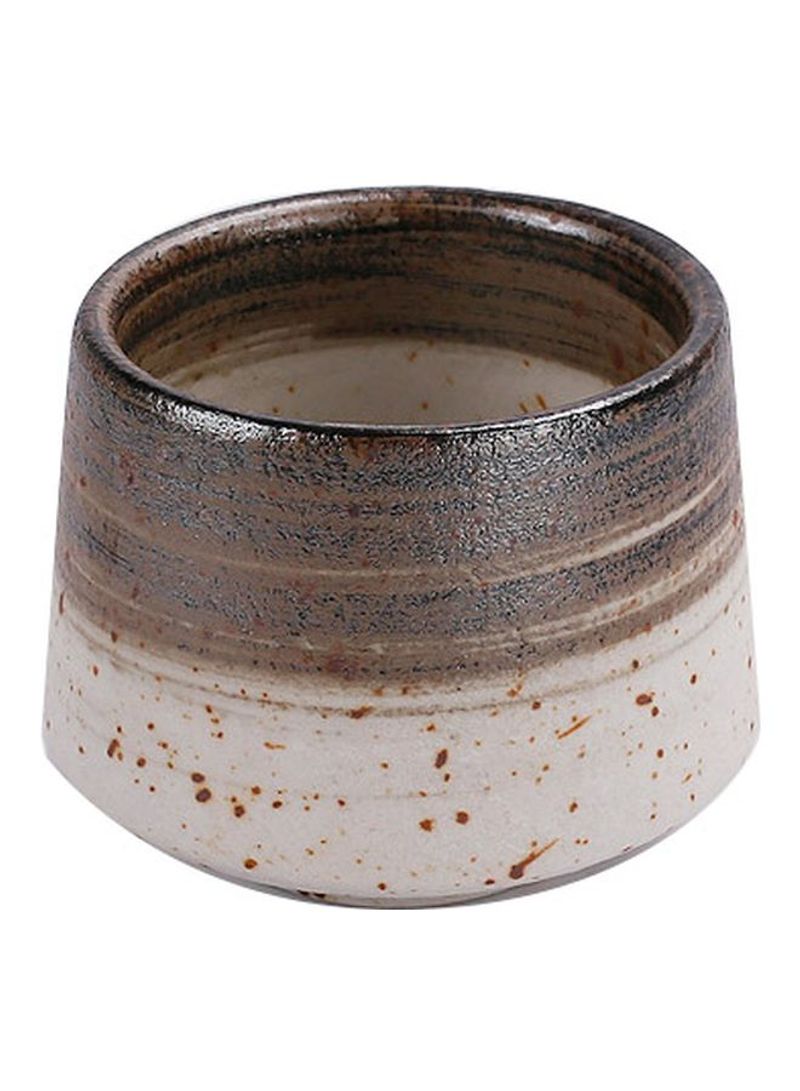 Handmade Stoneware Mug White/Brown 150ml
