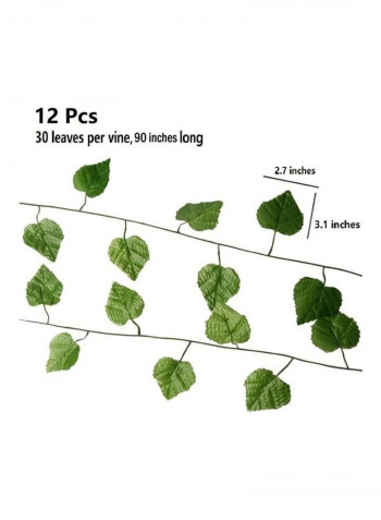 12-Piece Artificial Hanging Ivy Leaves multicolour 230cm