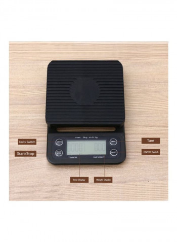 Accurate Coffee Drip Scale Black 20centimeter