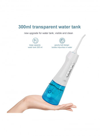 Cordless Water Flossier For Tooth Portable USB Rechargeable White/Blue