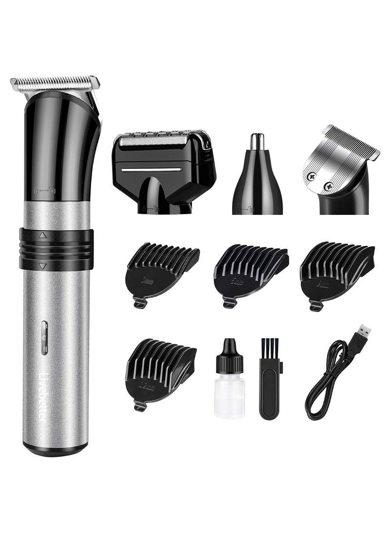 Electric Rechargeable Hair Trimmer Kit Black/Silver
