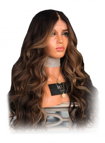 Wavy Hair Wig Brown Long