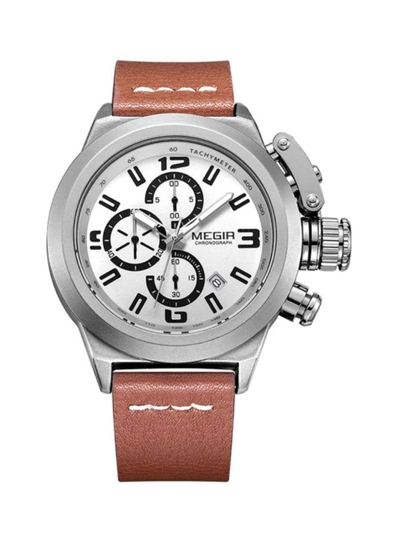 Men's Leather Chronograph Watch MEGIR-6401