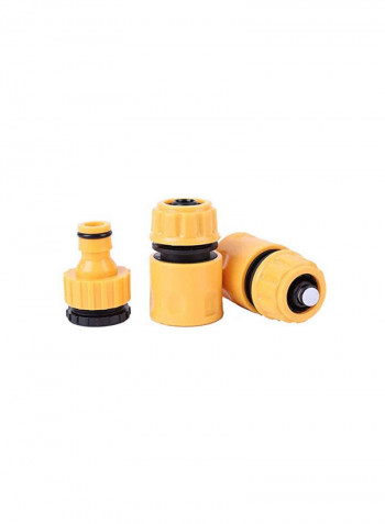 3-Piece Hose Pipe Tap Set Yellow/Black