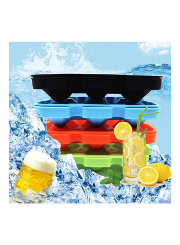6 Grids Silicone Diamond Shaped Ice Cube Trays With Spill-Resistant Removable Lid And Small Funnel Green 18*4*12.3cm