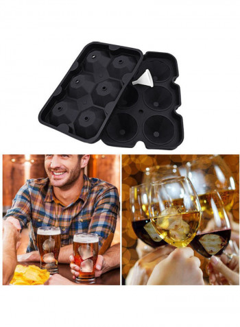 6 Grids Silicone Diamond Shaped Ice Cube Trays With Spill-Resistant Removable Lid And Small Funnel Green 18*4*12.3cm