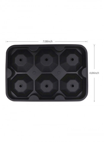 6 Grids Silicone Diamond Shaped Ice Cube Trays With Spill-Resistant Removable Lid And Small Funnel Green 18*4*12.3cm