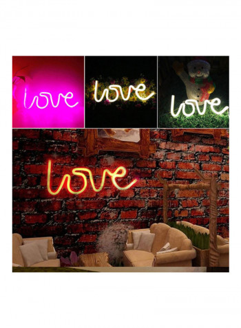 LOVE Letters Shape LED Light Wall Hanging Neon Light for Festival Party Wedding Decor Pink 36*36*36cm