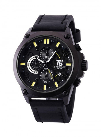 Men's Chronograph Leather Analog Watch H3479G-B