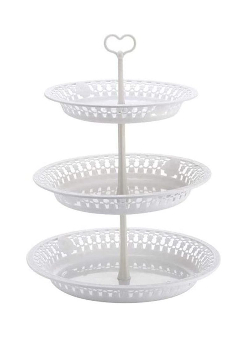 1 Piece 3 Tier Cake Display Stand And Fruit Plate White 36cm