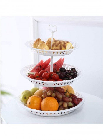 1 Piece 3 Tier Cake Display Stand And Fruit Plate White 36cm