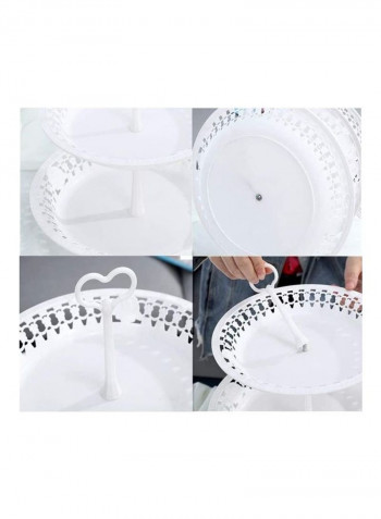 1 Piece 3 Tier Cake Display Stand And Fruit Plate White 36cm