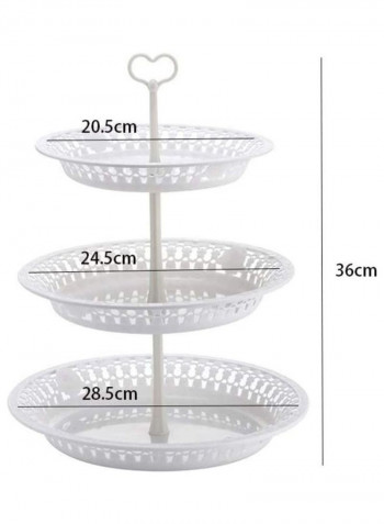 1 Piece 3 Tier Cake Display Stand And Fruit Plate White 36cm