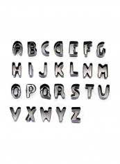 26-Piece Stainless Steel Letters Cake Mold Set Silver 10centimeter