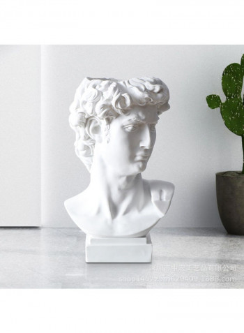 Ceramic Flower Pot White Figure Sculpture Crafts Desktop Arrangement Container White 10x16cm