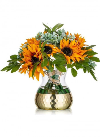 Decorative Flower Vase With Golden Honeycomb Multicolour one sizecm