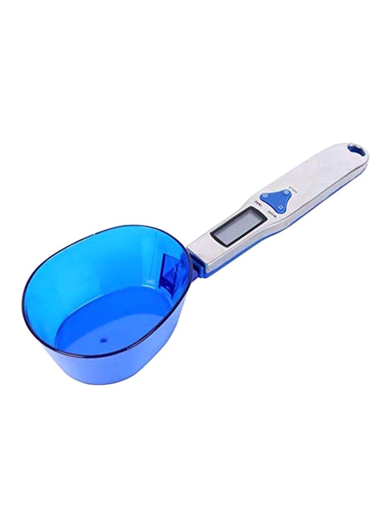 Spoon Shaped Electronic Food Weight Scale Blue/White 3.7x2.8x0.7inch