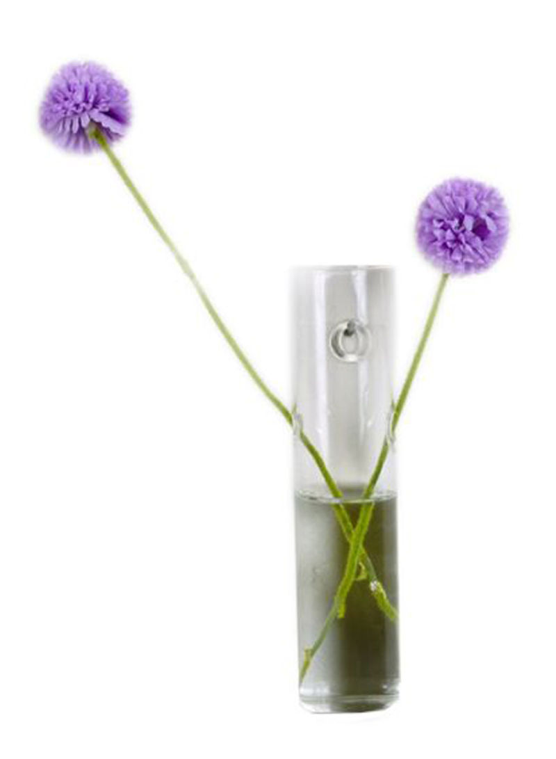 Tube Shape Wall Hanging Flower Vase Clear 19 x 5centimeter