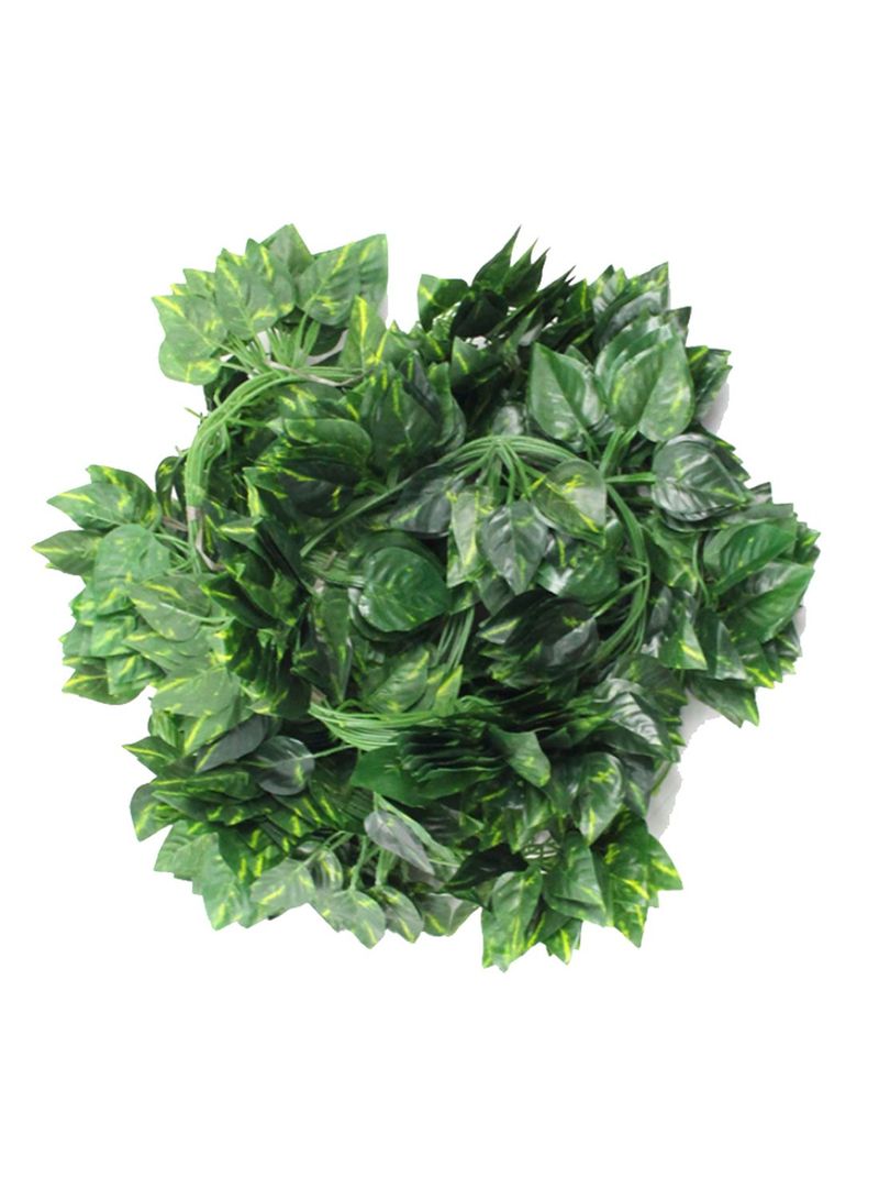 12-Piece Artificial Leaf Rattan Set Green