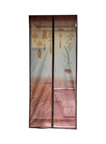 Wind Chime Magnetic Screen Anti Mosquito Net Curtain Coffee 90x210centimeter