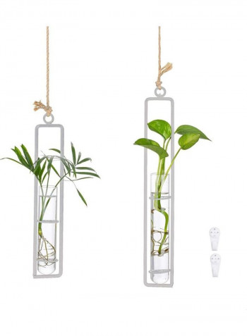 Hanging Planter Test Tube Vase With Twine Rope And Hooks Set Multicolour one sizecm