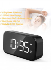 Multifunctional Alarm Clock Black 14.00*4.40*9.50cm