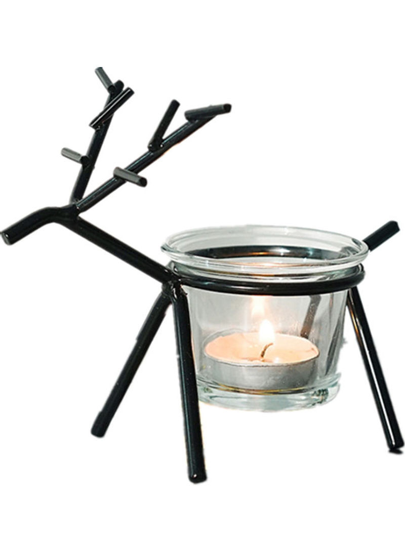 Nordic Iron Romantic Lamp Candlestick Black 13cm