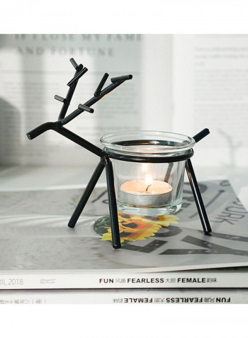 Nordic Iron Romantic Lamp Candlestick Black 13cm