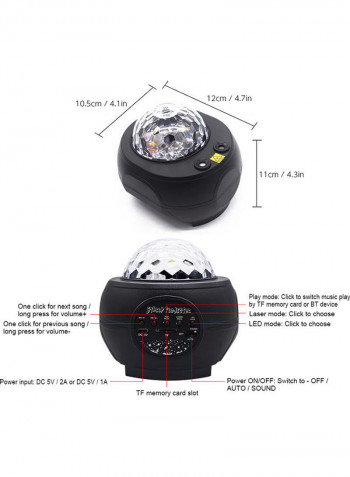 LED Projection Lamp With Speaker Set Black