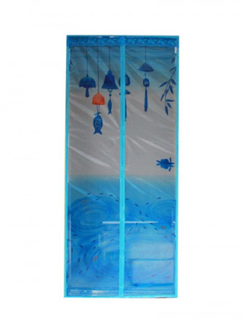 Wind Chime Magnetic Screen Anti Mosquito Net Curtain Blue 90x210centimeter