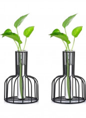 Set Of  2 Metal Flower Test Tube Vase Multicolour one sizecm