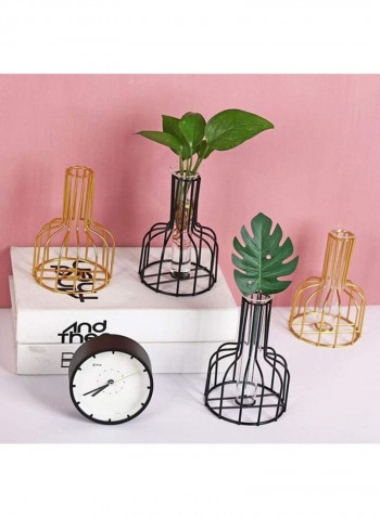 Set Of  2 Metal Flower Test Tube Vase Multicolour one sizecm