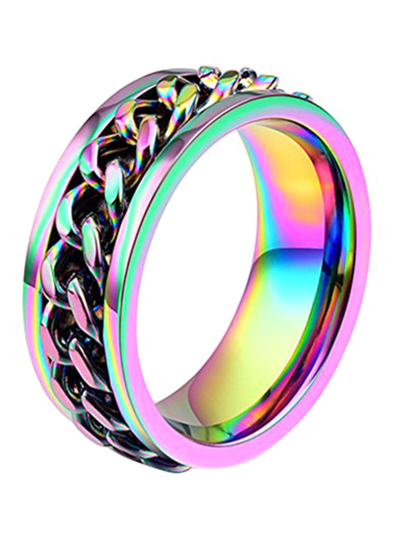 Stainless Steel Spinner Wedding Band Ring