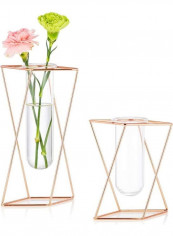 2-Piece Modern Frame Cylinder Clear Vase Multicolour one sizecm