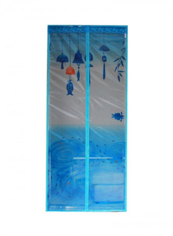 Wind Chime Magnetic Screen Anti Mosquito Net Curtain Blue 100x210centimeter