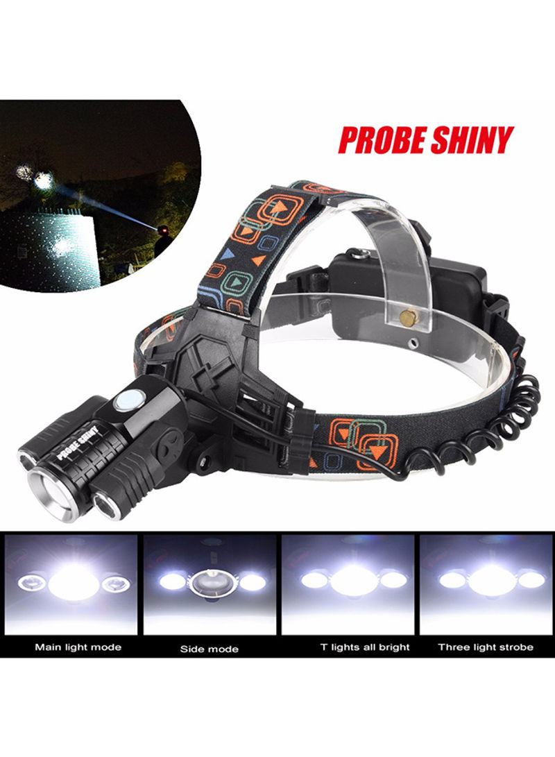 4 Modes LED Rechargeable Head Light Torch Black
