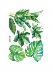 7-Piece Banana Leaves Wall Sticker Set Green