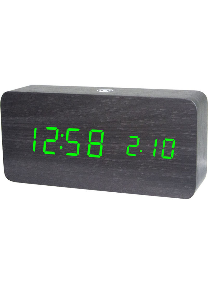 Wooden Alarm Clock Black 17.00x5.50x9.20cm