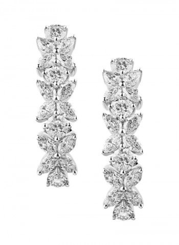 3.03 Ct Diamond Studded Red Carpet Earrings White