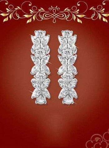 3.03 Ct Diamond Studded Red Carpet Earrings White
