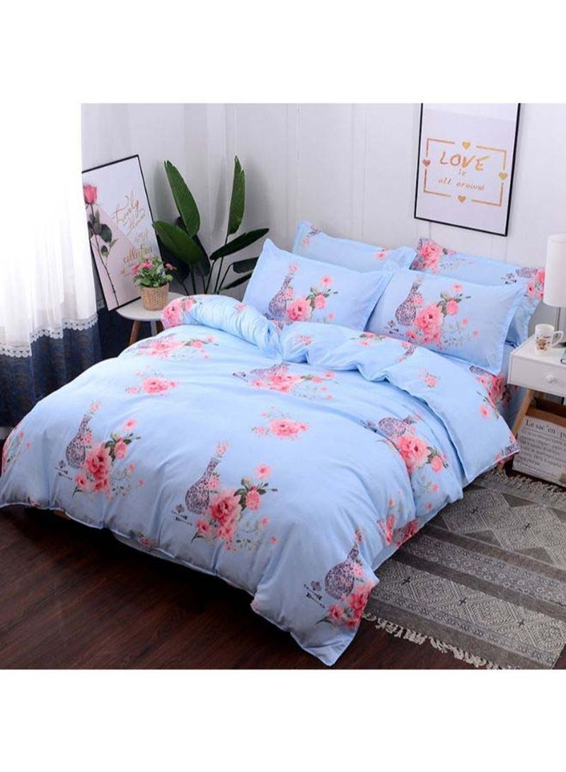 4-Piece European Style Luxury Jacquard Single Bedding Set Polyester Multicolour