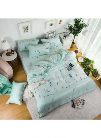 5-Piece European Style Luxury Jacquard Single Bedding Set Polyester Multicolour